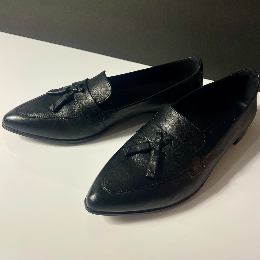 ECCO danish design leather loafers , black, size 40 ( US 9/9.5), pointed toe